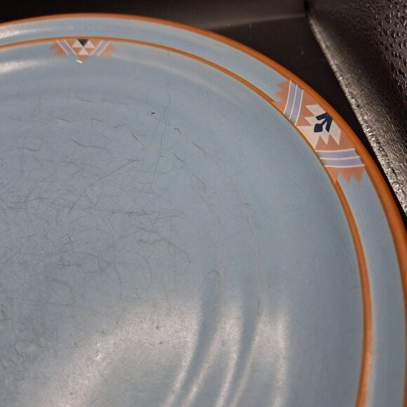 Noritake Stoneware Blue Adobe Plate 10" Oven/Microwave Safe Japan Vintage - Picture 2 of 5